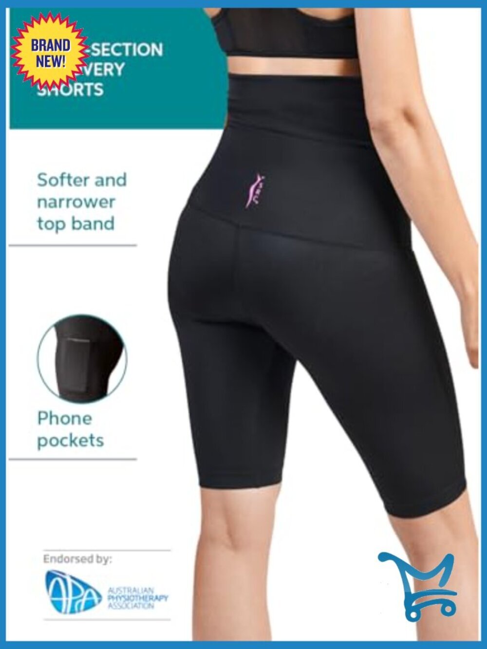 C-Section Recovery Shorts Postpartum High Rise Compression - Picture 4 of 7